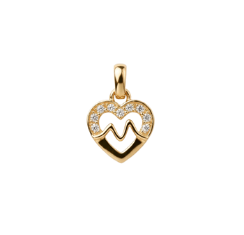 Christina Jewelry & Watches Beating Heart hjerte vedhæng forgyldt sølv 6 mm
